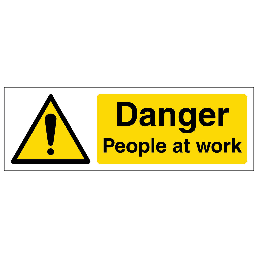 Danger People At Work Landscape Sign For Employees Safety