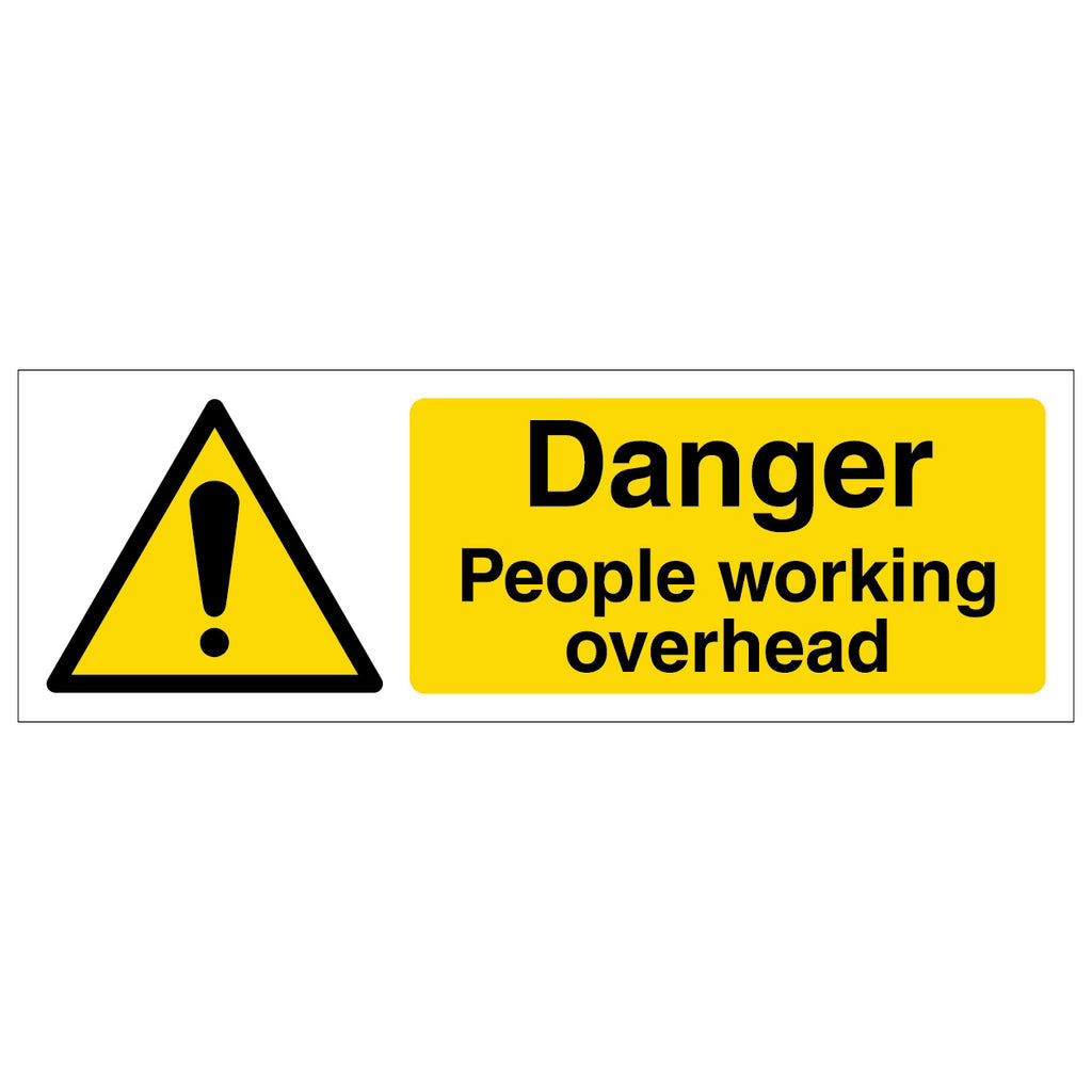 Danger Employees Working Overhead Landscape Safety Sign
