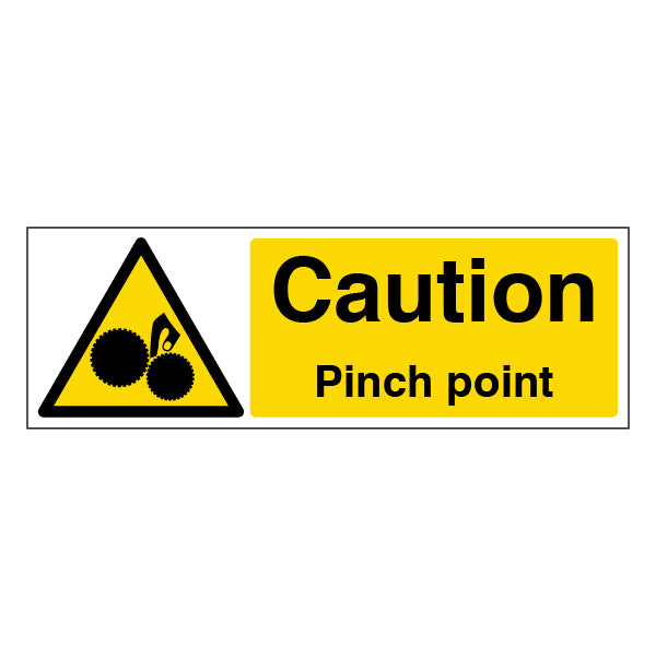 High Visibility Caution Pinch Point Safety Sign For Workers