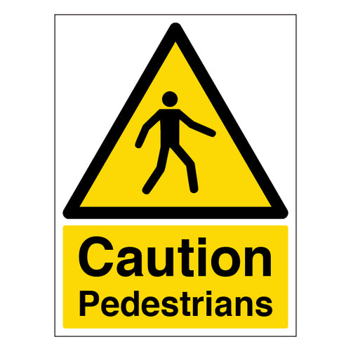 Caution Pedestrians Safety Sign Portrait For Worksites