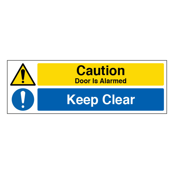 Alarmed Door Self Adhesive Safety Sign Workplace Staff