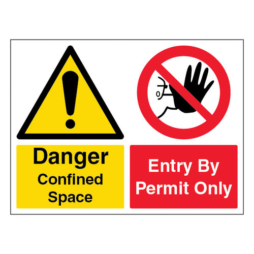 Confined Space Safety Sign Danger Permit Only For Workers