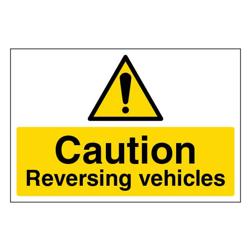 Caution Reversing Vehicles Safety Sign Large High Visibility