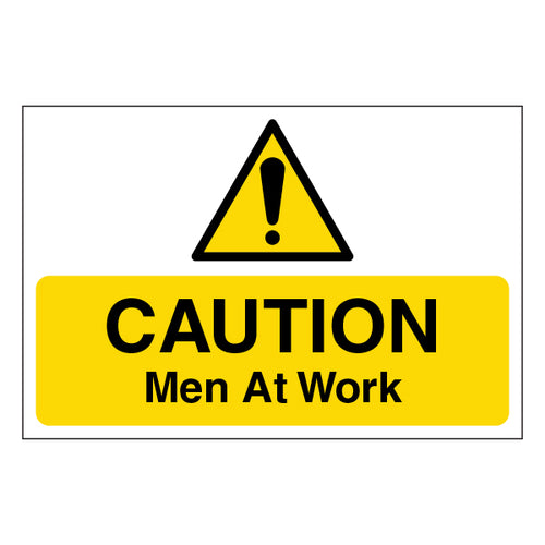 Caution Men At Work Safety Sign Large Landscape For Worksite