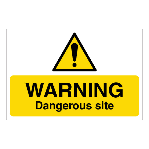 Dangerous Site Safety Sign High Contrast For Construction