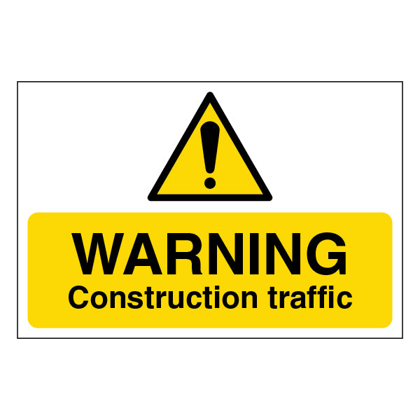 Warning Construction Traffic Safety Sign High Contrast Site