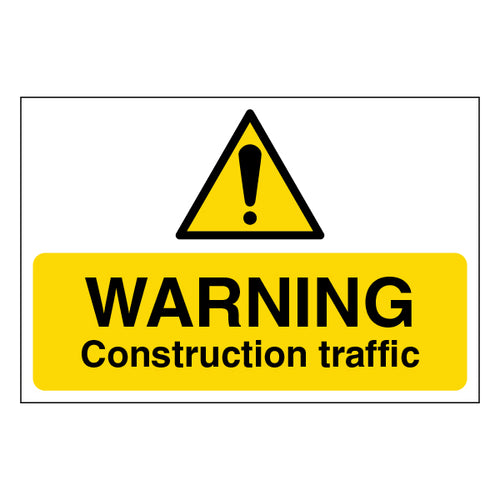 Warning Construction Traffic Safety Sign High Contrast Site