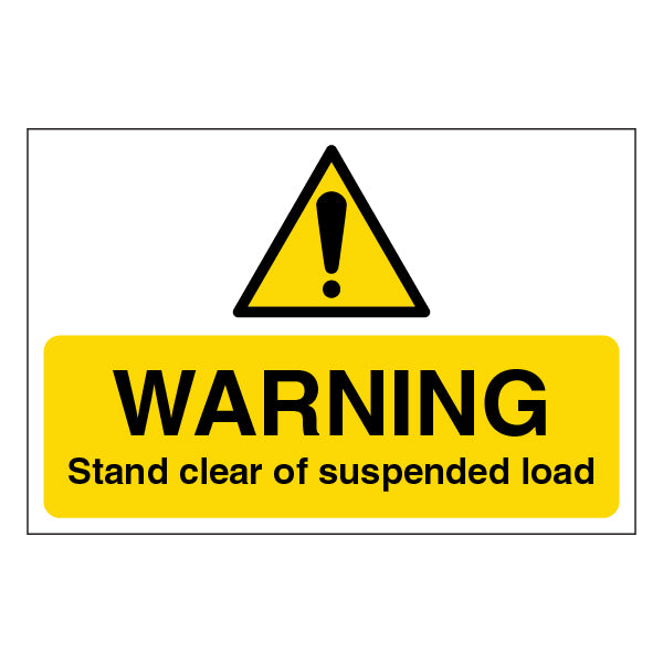Suspended Load Safety Sign Large High Contrast For Site