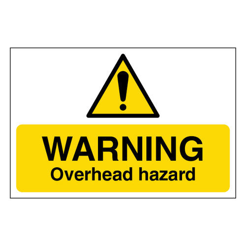 Warning Overhead Hazard Safety Sign High Contrast For Staff