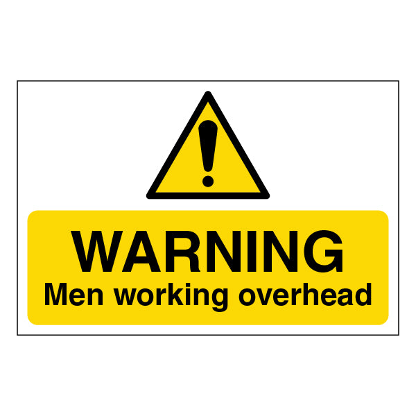 Men Working Overhead Safety Sign Large For Construction