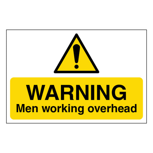 Men Working Overhead Safety Sign Large For Construction