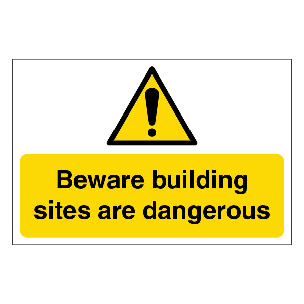 Building Site Danger Safety Sign High Visibility For Worker
