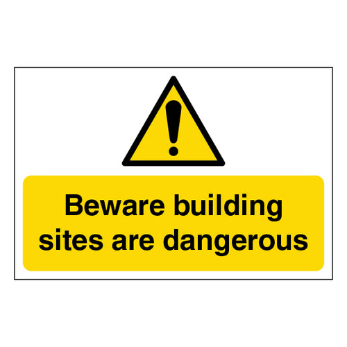Building Site Danger Safety Sign High Visibility For Worker