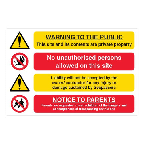 Private Property Safety Sign Clear Durable For Sites
