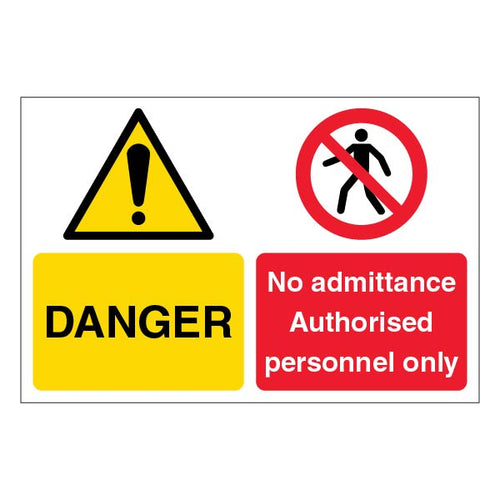 Danger No Admittance Safety Sign High Contrast For Worksites