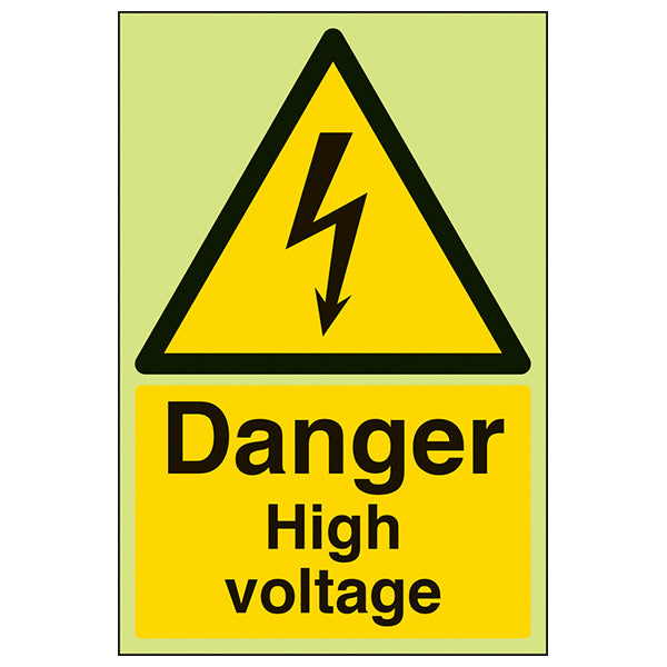GITD High Voltage Safety Sign Glow Contractors And Staff