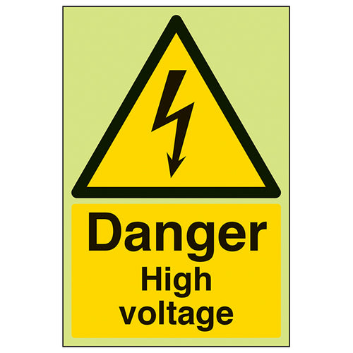 GITD High Voltage Safety Sign Glow Contractors And Staff