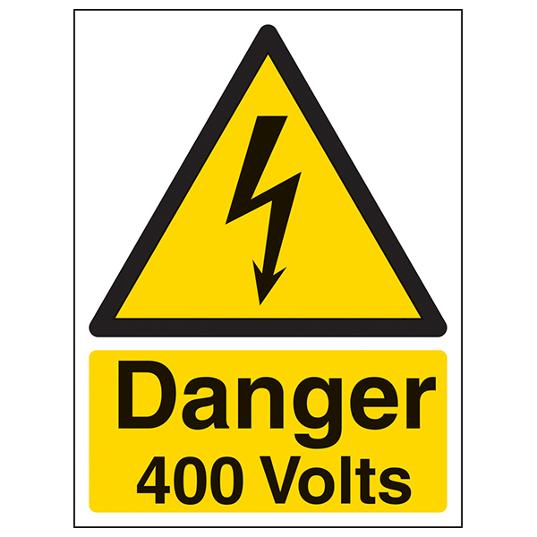Danger 400 Volts Safety Sign Portrait Essential For Workers
