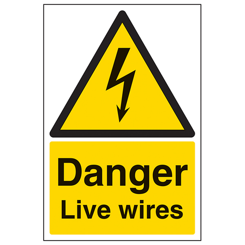 Danger Live Wires Safety Sign EN ISO 7010 Compliant