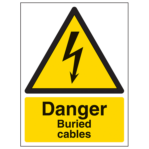 Danger Buried Cables Safety Sign Warning For Workers