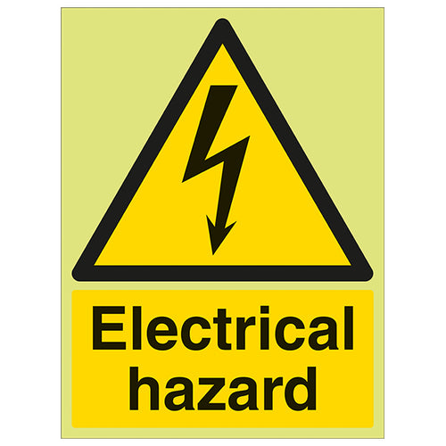 GITD Electrical Hazard Glow Safety Sign For Contractors