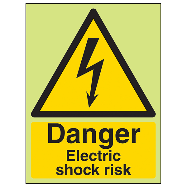 Electric Shock Danger Glow In The Dark Safety Sign Sites