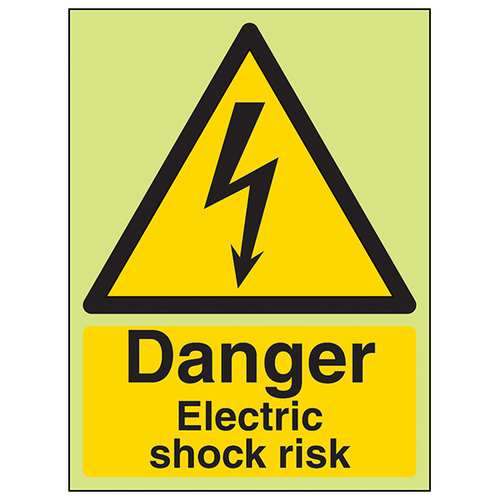 Electric Shock Danger Glow In The Dark Safety Sign Sites