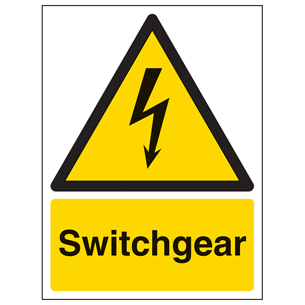 Switchgear Safety Sign For Electricians High Contrast