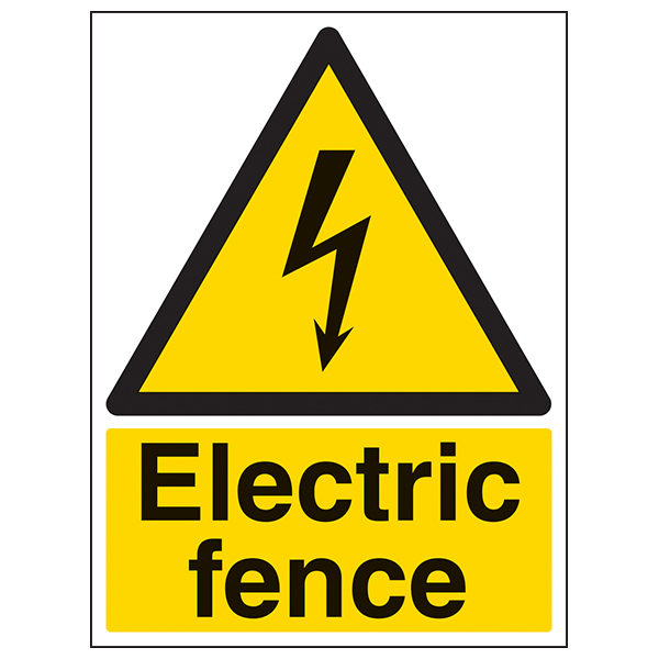 Electric Fence Safety Sign High Contrast For Worksites