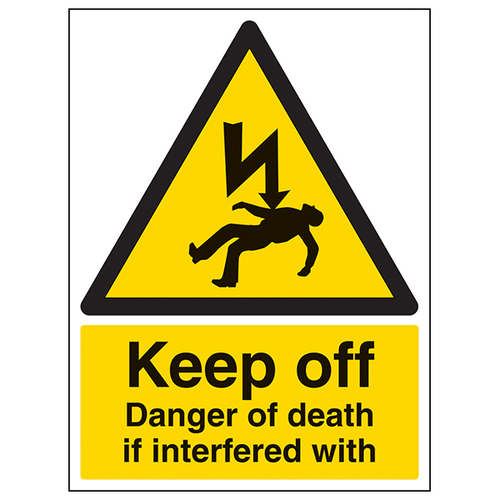 Danger Of Death Safety Sign High Contrast For Worksites