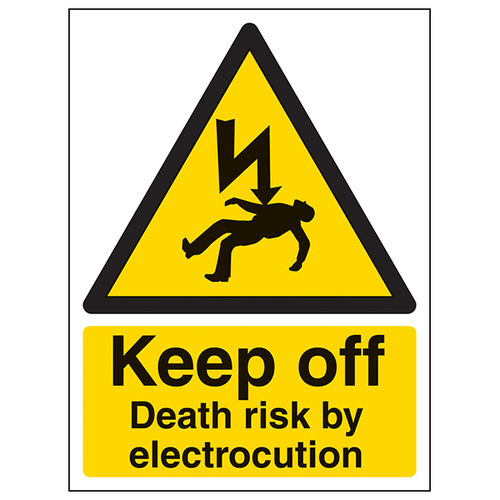 Electrocution Safety Sign High Contrast Warning For Workers