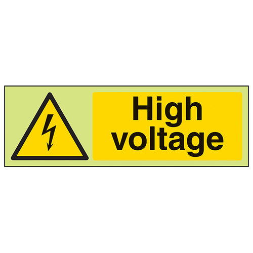 GITD High Voltage Safety Sign Photoluminescent For Workplace