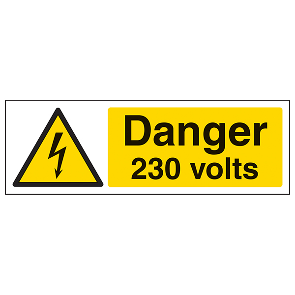 Danger 230 Volts Safety Sign High Visibility For Workers