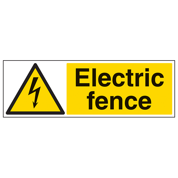 Electric Fence Safety Sign High Contrast Yellow For Pros