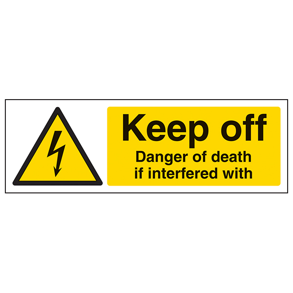 Danger Of Death Safety Sign High Contrast For Electricians