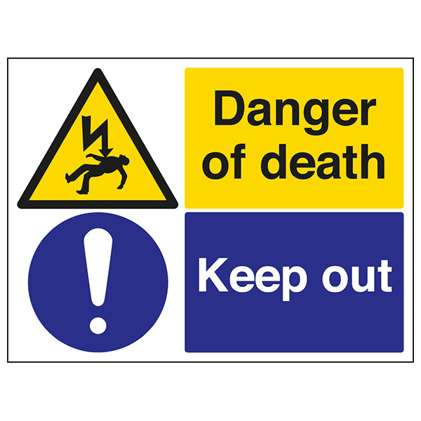 Danger Of Death Safety Sign High Visibility For Workers