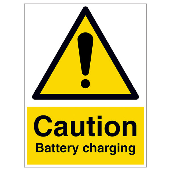 Caution Battery Charging Safety Sign Essential For Site