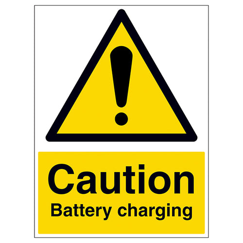 Caution Battery Charging Safety Sign Essential For Site