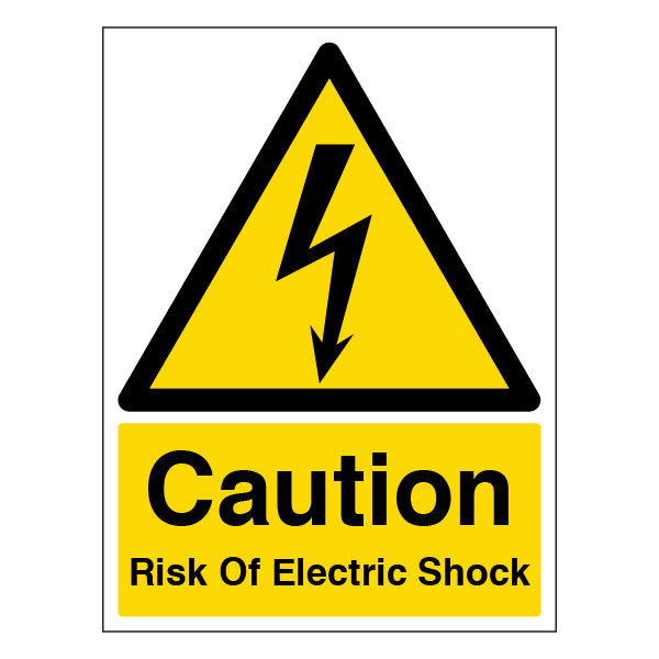 Caution Risk Of Electric Shock Durable Safety Sign Workers