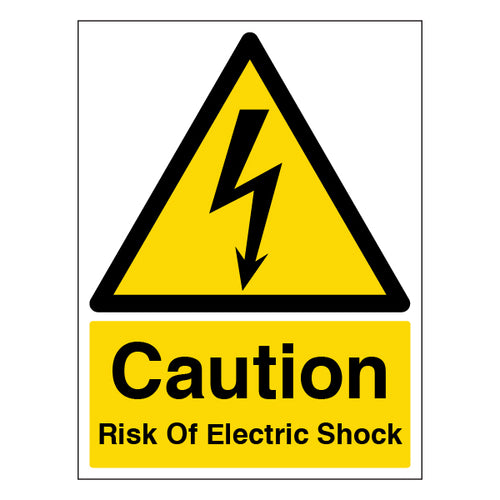 Caution Risk Of Electric Shock Durable Safety Sign Workers