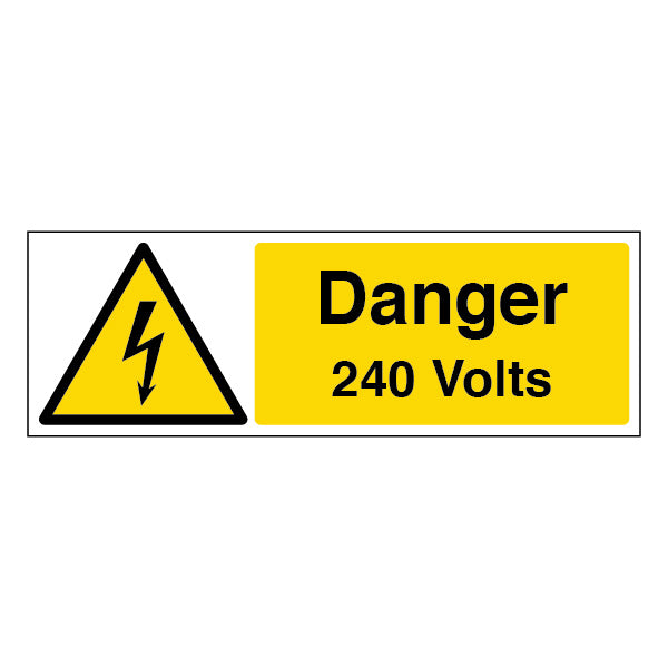 Danger 240 Volts Safety Sign High Voltage Warning Staff