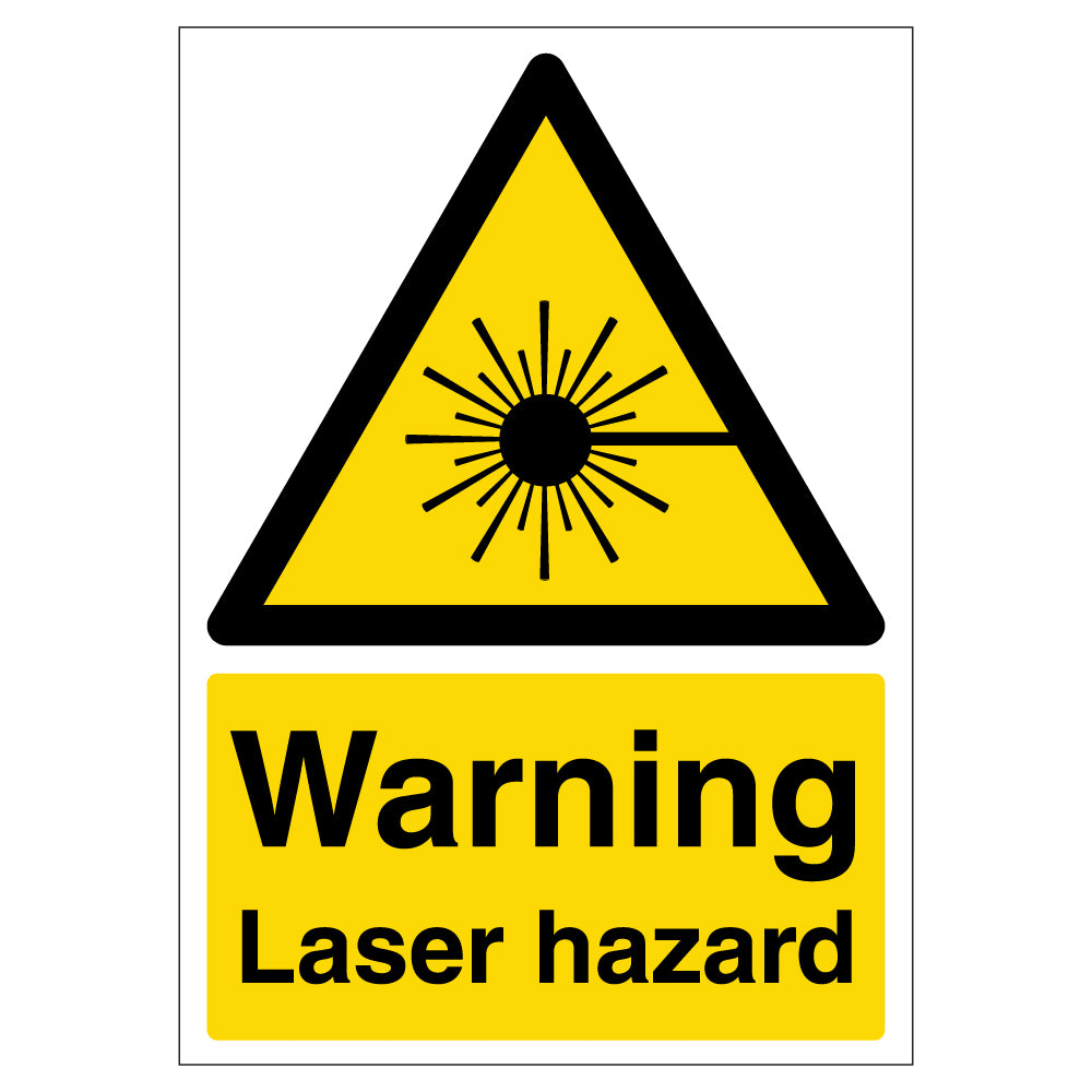 Warning Laser Hazard Safety Sign Compliant For Workplace