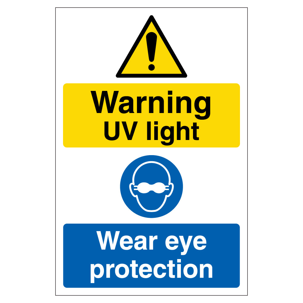 UV Light Eye Protection Safety Sign For Employees Compliant