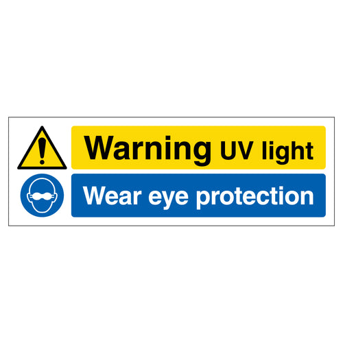 Warning UV Light Safety Sign Wear Eye Protection For Staff