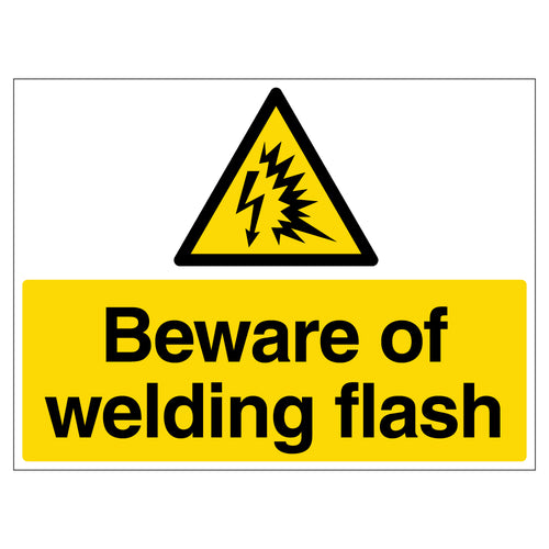 Warning Welding Flash Self Adhesive Safety Sign Pro Workers