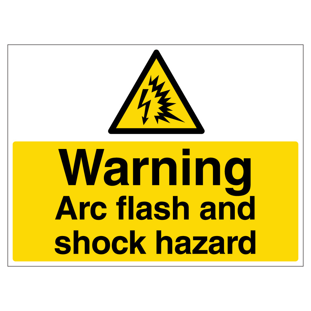 Arc Flash Warning And Shock Hazard Safety Sign For Workers