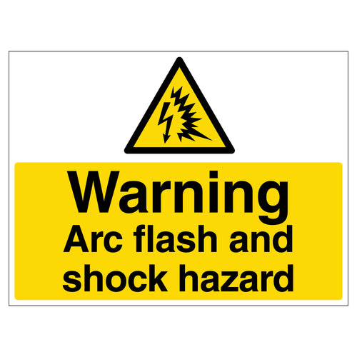 Arc Flash Warning And Shock Hazard Safety Sign For Workers