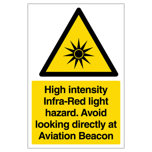 High Intensity Infrared Light Hazard Safety Sign Workers