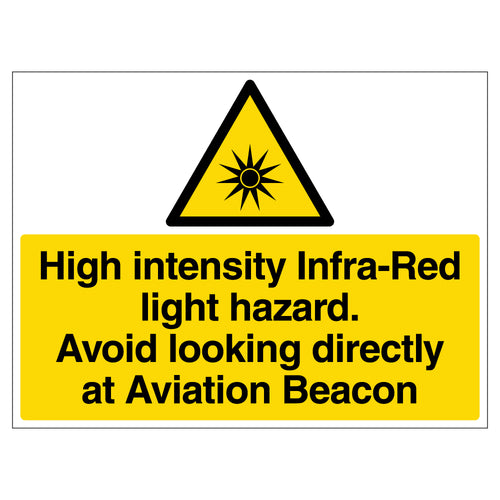 High Intensity Infra Red Light Hazard Safety Sign Site