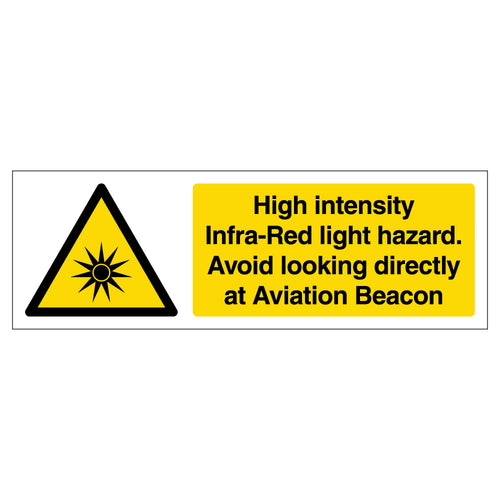 High Intensity Infra Red Light Hazard Safety Sign Workplace